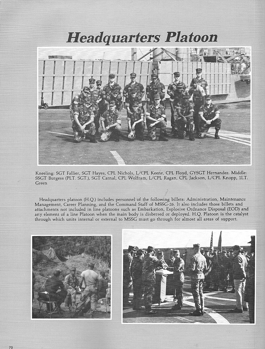 Embarked Marines - Headquarters Platoon